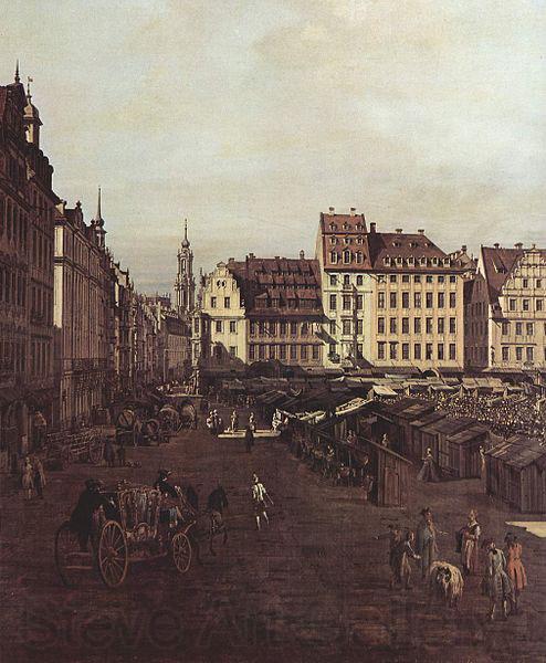 Bernardo Bellotto Ansicht von Dresden, Der Altmarkt von der Seegasse aus